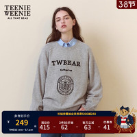 TEENIE WEENIE TeenieWeenie小熊冬季格雷系简约提花圆领套头毛衣韩版上衣女 灰色 S 160 160/S