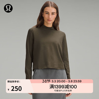 lululemon丨Classic-Fit 女士经典剪裁棉混纺半高领长袖运动衫 LW3HFOS 深橄榄绿 XXS /2