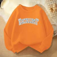 Lavi儿童卫衣薄款舒适套头衫中大童洋气帅气可爱百搭秋装 ex-橙 140cm（身高125-135厘米）