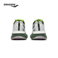 Saucony索康尼彭于晏同款胜利22跑步鞋男缓震舒适慢跑鞋白绿42.5