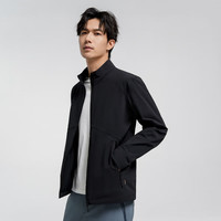 拓路者（Pioneer Camp）海狮软壳衣考杜拉男户外运动登山服加绒保暖冬季防风立领夹克外套 黑色-薄款 M 黑色-立领常规