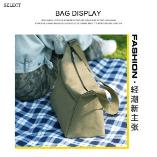 司徕特 双肩背包电脑包旅行包书包 军绿色帆布挎包