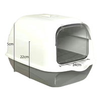 福乐迪 FULED猫砂盆大号全封闭式厕所幼猫猫沙屎盆溅出防外溅防臭猫砂盆用品 【半封闭中号】天云灰 默认