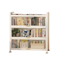 唐辑钢制书架书柜防尘落地多层带门铁艺书架置物架收纳储物柜四层60 【加厚宽32cm】四层长60*高112