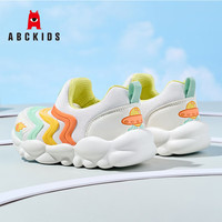 ABC KIDS儿童学步鞋2025春季毛毛虫可爱时尚百搭男女童休闲鞋子 米白/亮黄 25 码内长15.8CM/脚长15.0CM