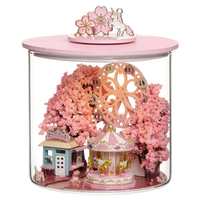 我の屋DIY小屋樱之风景玻璃瓶手工制作樱花38少女神节桌面摆件生日礼物