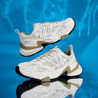 KAPPA卡帕背靠背男鞋厚底老爹鞋男轻便运动鞋百搭休闲鞋子男 冬日白/银色 40 (250mm)