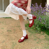 卓诗尼粗跟玛丽珍女鞋2025春秋通勤百搭圆头单鞋复古时装鞋子 深棕色【时尚切尔西-薄绒】跟高5cm 36