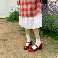 卓诗尼粗跟玛丽珍女鞋2025春秋通勤百搭圆头单鞋复古时装鞋子 卡其色【时装乐福】跟高2.5cm 37