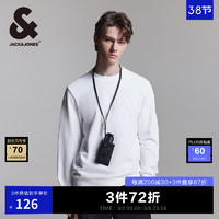 杰克琼斯 杰克·琼斯（JACK&JONES）男装秋季100%纯棉舒适简约潮流时尚胸前钢印logo圆领套头卫衣男 A06 本白色 165/88A/XS