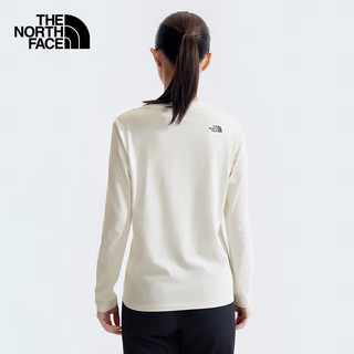 北面（The North Face）LOGO速干长袖体恤女款宽松休闲吸湿快干运动衫24秋季8AKU QLI/沙丘白 XXL/175