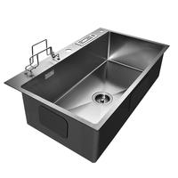 潜水艇纳米水槽304不锈钢手工槽厨房洗菜盆枪灰大单槽SGP-SD7848B