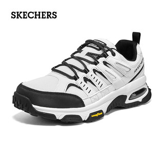 斯凯奇（Skechers）男士舒适软底运动休闲鞋耐磨徒步鞋厚底户外登山鞋 214C-WBK白色/黑色 42.5