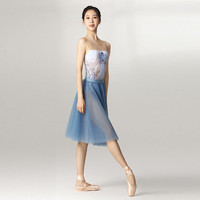 三沙（sansha）芭蕾舞裙 夏季女软纱tutu裙舞蹈半身裙仙气网纱裙 黑色 M （均码）