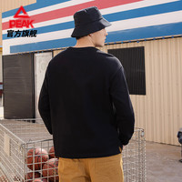 匹克【亲肤舒适】男士圆领卫衣套头衫休闲潮流舒适百搭时尚长袖上衣 DF621111-黑色 L