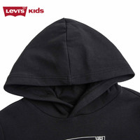 Levi's 李维斯童装男童连帽套头卫衣春秋儿童大logo印花休闲上衣 黑美人 130 /64 【身高116-122cm】
