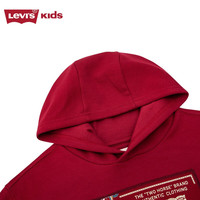 Levi's 李维斯童装男女童连帽卫衣春秋儿童中国风休闲上衣 辣椒红 140 /68 【身高128-140cm】 140(S)