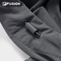 FILA FUSION斐乐潮牌梭织外套男2025春时尚休闲基础连帽上衣 默魅灰-DY L 175/96A/L