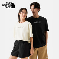 北面（The North Face）短袖T恤款男女同款山夏印花舒适透气户外夏|8CSX JK3/宇宙黑 M