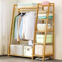 LISM衣架杆子卧室落地挂衣架衣帽晾衣室内家用衣服置物其他收纳柜 【加固加粗】原色-梯形80长