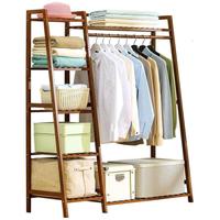 LISM衣架杆子卧室落地挂衣架衣帽晾衣室内家用衣服置物其他收纳柜 【加固加粗】茶色-梯形80长