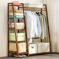 LISM衣架杆子卧室落地挂衣架衣帽晾衣室内家用衣服置物其他收纳柜 【加固加粗】茶色-升级梯形190长