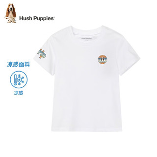 暇步士（Hush Puppies）童装儿童男女童夏季凉感短袖透气柔软舒适休闲百搭活力短袖 有氧绿 105cm