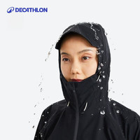 迪卡侬（DECATHLON）冲锋衣男女男款登山防风防水夹克风衣单层硬壳冲锋衣MH500 经典黑-女款 XL