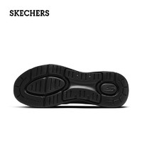 斯凯奇（Skechers）男鞋透气网面闪穿鞋2025春季缓震舒适轻便一脚蹬百搭休闲鞋 BBK全黑色 44.5