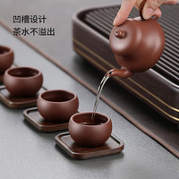 尚言坊黑檀实木茶杯垫茶垫杯垫隔热茶道功夫茶杯托茶托组合茶具配件组合