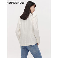 红袖奥莱春季女装单排扣翻领一手长西装 奶油白025 L