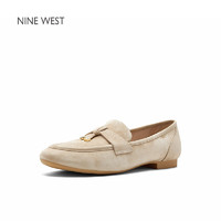 NINE WEST 反绒流苏乐福鞋女2025春新款真皮女鞋复古百搭单鞋