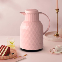 乐唯诗（LOVWISH）保温壶家用户外开水瓶热水瓶暖壶保温瓶大容量车载暖水瓶 钻石粉【按压款】 1.6L