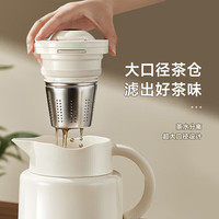 艾曼格（IMOGY）德国艾曼格焖茶壶家用保温壶老白茶闷茶壶不锈钢陶瓷内胆保温水壶 橙色 1.2L 【智能温显+茶仓】