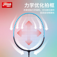 红双喜（DHS）羽毛球拍对拍升级款深凹槽比赛P100 红蓝对拍附3球 