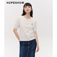 红袖奥莱春季女装肌理感立体绣单排扣针织开衫 桃粉色176 XS