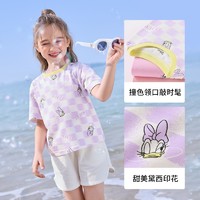 88VIP：Disney baby 迪士尼女童短袖t恤夏装新款儿童纯棉半袖时尚卡通洋气印花上衣女