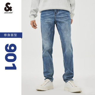 杰克·琼斯（JACK&JONES）25年男装潮流修身直筒弹力休闲百搭深色牛仔裤长裤子男士四季男裤 中蓝牛仔135 XS (165)