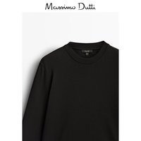 Massimo Dutti春季2025女装休闲舒适亲肤打底长袖T恤06884906 黑色 L