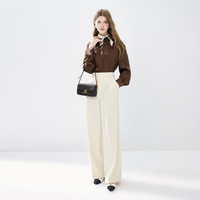 秋水伊人时尚百搭慵懒风休闲裤2024秋季新款女自然垂顺显瘦直筒裤
