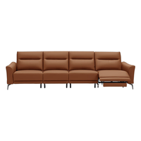  顾家家居 KUKA  智惠系列 90.DK.6055E 零靠墙高脚沙发 四人位左电动 落日橙