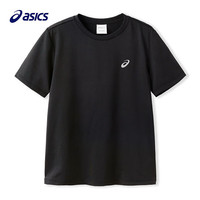 asics亚瑟士童装夏季男女儿童吸湿速干柔软舒适凉感短袖T恤 001黑色 150 cm