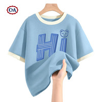 C&A男童t恤短袖2025小童上衣夏款半袖儿童衣服夏季 L嗨熊爪蓝白 150