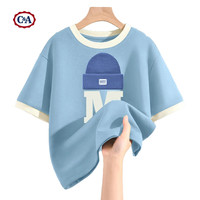 C&A男童t恤短袖2025小童上衣夏款半袖儿童衣服夏季 L帽子蓝白 150