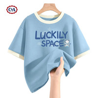 C&A男童t恤短袖2025小童上衣夏款半袖儿童衣服夏季 幸运宇航蓝白 160