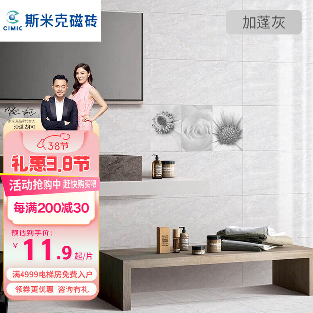 斯米克 CIMIC 加蓬灰墙砖 300*600 浅灰色