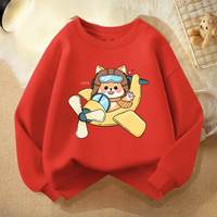 Lavi女童卫衣春秋款儿童2023洋气秋季上衣大童秋装运动休闲童装女 飞机熊-红 150cm（身高135-145厘米）