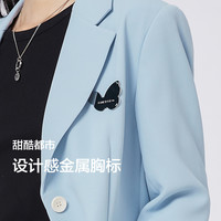 森马 Semir休闲西服女春季设计感甜酷都市时尚休闲商务通勤外套2023 黑色90001 165/88A/L