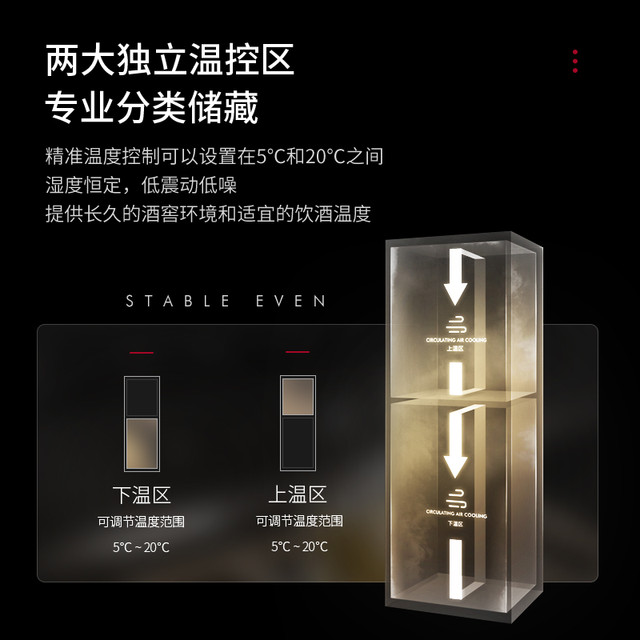 daogrs C6s 嵌入式红酒柜双温区家用冰吧冷藏柜恒温酒吧柜