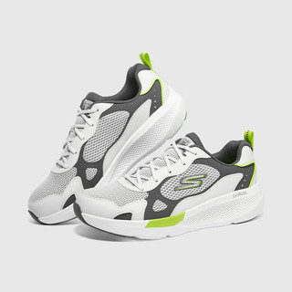 斯凯奇（Skechers）男鞋GO RUN系列透气软弹运动鞋缓震休闲跑步鞋 灰色/柠檬色 44